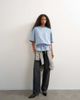 Topshop Topshop tie waist tee in dusty blue-Multi - 3