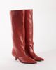 Topshop Topshop Tina real leather kitten heel knee boot in red - 2