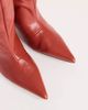 Topshop Topshop Tina real leather kitten heel knee boot in red - 3