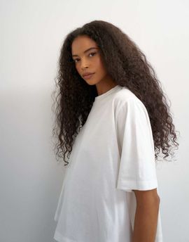 Topshop Topshop trapeze tee in ecru-White