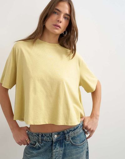 Topshop Topshop trapeze tee in yellow-MULTI