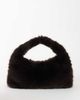Topshop Topshop Tully large faux fur shoulder bag in chocolate-Brown - 1