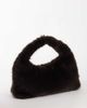 Topshop Topshop Tully large faux fur shoulder bag in chocolate-Brown - 4