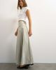 Topshop Topshop twill pleated midi skirt with belt detail in gray - 1
