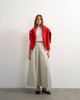 Topshop Topshop twill pleated midi skirt with belt detail in gray - 4