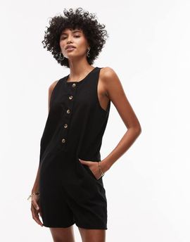 Topshop Topshop twill romper in black