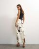 Topshop Topshop twill wrap tie detail maxi skirt in cow print-Neutral - 3