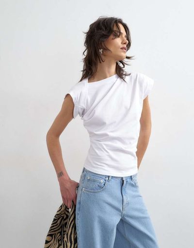 Topshop Topshop twist body top in white