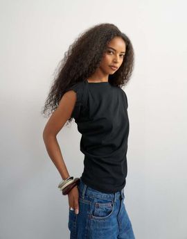 Topshop Topshop twisted body tank top in black