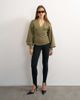 Topshop Topshop v-neck cinch waist sweatshirt in khaki-Green - 1