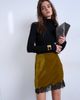 Topshop Topshop velvet lace mini skirt in olive-Green - 1