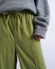 Topshop Topshop velvet mid rise tie waist wide leg sweatpants in bright green - 4