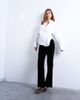 Topshop Topshop velvet pintuck slim leg pants with split in black - 1