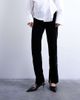 Topshop Topshop velvet pintuck slim leg pants with split in black - 2