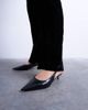 Topshop Topshop velvet pintuck slim leg pants with split in black - 4