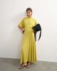 Topshop Topshop viscose blend jersey dropped waist maxi dress in lime-Yellow - 1