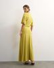 Topshop Topshop viscose blend jersey dropped waist maxi dress in lime-Yellow - 4