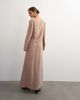 Topshop Topshop viscose satin stripe dropped waist long sleeve wrap front maxi dress in taupe-NEUTRAL - 4