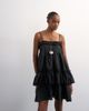 Topshop Topshop voluminous frill mini dress in black - 1