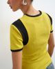 Topshop Topshop waffle color block tee in yellow-Multi - 2