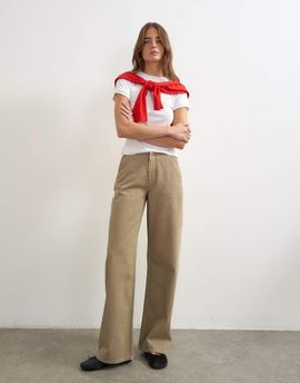 Topshop Topshop waistbandless jean in beige-NEUTRAL
