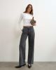 Topshop Topshop waistbandless relaxed straight jean in washed black - 1