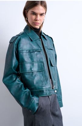 Topshop Topshop Washed Faux Leather Zip Jacket