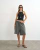Topshop Topshop washed long line tie detail shorts in washed charcoal-Black - 1