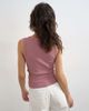 Topshop Topshop washed waffle tank top with woven trim in mauve-Purple - 3