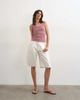 Topshop Topshop washed waffle tank top with woven trim in mauve-Purple - 4