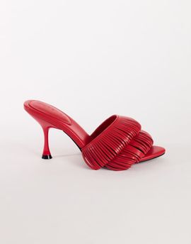 Topshop Topshop Wendy looped fringe heeled sandal in burgundy-RED