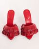 Topshop Topshop Wendy looped fringe heeled sandal in burgundy-RED - 3