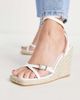 Topshop Topshop Wide Fit Wilma high espadrille wedge in white - 3