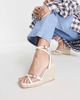 Topshop Topshop Wide Fit Wilma high espadrille wedge in white - 4