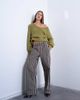 Topshop Topshop wide stripe pull on straight leg pants in green and brown - 1