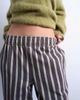 Topshop Topshop wide stripe pull on straight leg pants in green and brown - 4