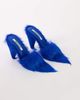 Topshop Topshop Willa cone heel mule in cobalt hair on real leather-Blue - 1