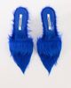 Topshop Topshop Willa cone heel mule in cobalt hair on real leather-Blue - 2