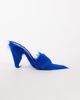 Topshop Topshop Willa cone heel mule in cobalt hair on real leather-Blue - 4