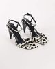 Topshop Topshop Willow T bar banana heel sandals in dalmatian hair on real leather-Multi - 3