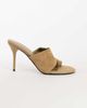 Topshop Topshop Winnie real suede toe post heeled mules in taupe-Neutral - 1