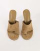 Topshop Topshop Winnie real suede toe post heeled mules in taupe-Neutral - 2