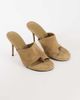 Topshop Topshop Winnie real suede toe post heeled mules in taupe-Neutral - 4