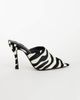 Topshop Topshop Winona high vamp peep toe heeled sandal in zebra hair on real leather-MULTI - 1
