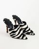 Topshop Topshop Winona high vamp peep toe heeled sandal in zebra hair on real leather-MULTI - 2