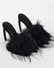 Topshop Topshop Winter faux fur peep heeled sandal in black - 2