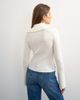 Topshop Topshop wool blend knit asymmetric shawl collar sweater in ivory-White - 4