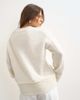 Topshop Topshop wool blend knit v-neck slouchy rolled seam detailing sweater in ivory-White - 4