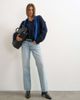 Topshop Topshop wool blend knit v-neck slouchy rolled seam detailing sweater in midnight-Navy - 2