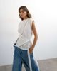 Topshop Topshop wrap detail cap sleeve top in ecru-White - 1